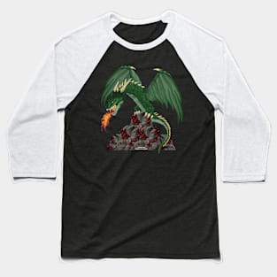 Green Dragon Fantasy Novelty Gift Baseball T-Shirt